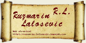 Ruzmarin Lalošević vizit kartica